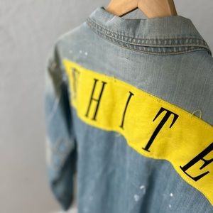 Off white denim distressed Jacket